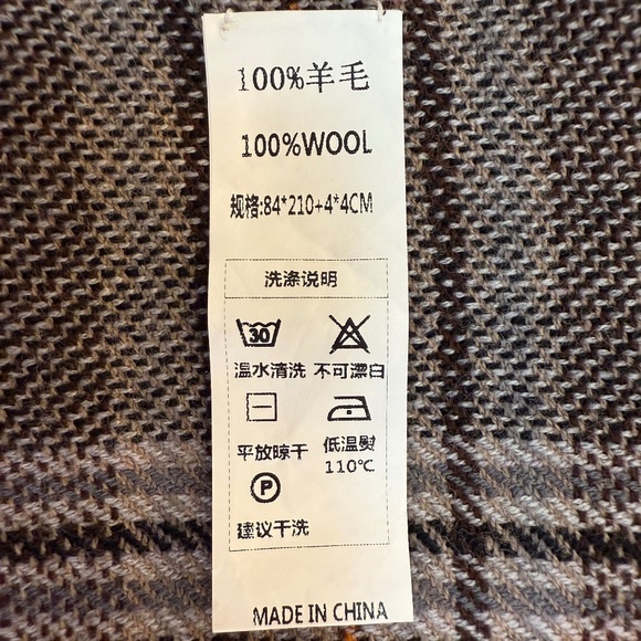 Oversized Wool Plaid Wrap Shawl – Extra Large Warm Winter Scarf – 35” x 85” - Picture 9 of 10